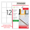 Tanex Lazer Etiket tw-2012 500 A4 Sayfa Laser Etiket 63.5 x 72 mm Boyutunda 1 A4 Sayfada 12 Etiket
