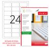 Tanex Lazer Etiket tw-2024 100 A4 Sayfa Laser Etiket 64x34 mm Boyutunda 1 A4 Sayfada 24 Etiket