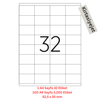 Tanex Lazer Etiket tw-2032 100 A4 Sayfa Lazer Etiket 52.5 x 35 Boyutunda 1 A4 Sayfada 32 Etiket