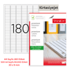 Tanex Lazer Etiket tw-2060 500 A4 Sayfa Laser Etiket 30 X 9 mm Boyutunda 1 A4 Sayfada 180 Etiket