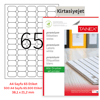 Tanex Lazer Etiket tw-2065 500 A4 Sayfa Laser Etiket 38.1 X 21.2mm Boyutunda 1 A4 Sayfada 65 Etiket