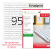 Tanex Lazer Etiket tw-2095 500 A4 Sayfa Laser Etiket 30x12 mm Boyutunda 1 A4 Sayfada 95 Etiket