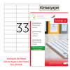 Tanex Lazer Etiket tw-2133 100 A4 Sayfa Laser Etiket 70 X 25 mm Boyutunda 1 A4 Sayfada 33 Etiket