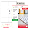 Tanex Lazer Etiket tw-2208 500 A4 Sayfa Laser Etiket 105 x 70 mm Boyutunda 1 A4 Sayfada 8 Etiket