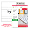 Tanex Lazer Etiket tw-2216 100 A4 Sayfa Laser Etiket 105 x 35 mm Boyutunda 1 A4 Sayfada 16 Etiket