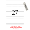 Tanex Lazer Etiket tw-2327 100 A4 Sayfa Laser Etiket 70 x 30 mm Boyutunda 1 A4 Sayfada 27 Etiket