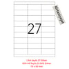 Tanex Lazer Etiket tw-2327 500 A4 Sayfa Laser Etiket 70 x 30 mm Boyutunda 1 A4 Sayfada 27 Etiket
