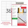 Tanex Lazer Etiket tw-2433 100 A4 Sayfa Laser Etiket  70 x 23 mm Boyutunda 1 A4 Sayfada 36 Etiket
