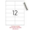 Tanex Lazer Etiket tw-2512 100 A4 Sayfa Laser Etiket 105 x 46 mm Boyutunda 1 A4 Sayfada 12 Etiket