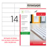Tanex Lazer Etiket tw-2712 100 A4 Sayfa Laser Etiket 105 X 42,69 mm Boyutunda 1 A4 Sayfada 14 Etiket