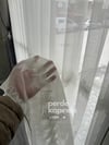 Lüks Nakışlı Tül Perde- 1x3 Sık Pile - Kırık Beyaz