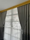 Lüks Nakışlı Tül Perde- 1x3 Sık Pile - Kırık Beyaz