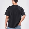 T-SHIRTDM-46OVERSİZE GİZLİ CEP DETAYLI SİYAH T-SHIRT