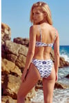 Akdeniz Dalga Köpüğü ve Kılıç Balığı Desenli Premium Bandeau Bikini Set