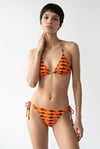 Akdeniz Gün Batımı ve Kılıç Balığı Desenli Premium Bağcıklı Üçgen Bikini Set