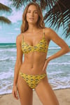 Akdeniz Gündoğumu ve Kılıç Balığı Desenli Premium Üçgen Bikini Set