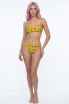 Akdeniz Gündoğumu ve Kılıç Balığı Desenli Premium Bandeau Bikini Set