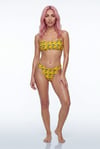 Akdeniz Gündoğumu ve Kılıç Balığı Desenli Premium Bandeau Bikini Set