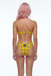 Akdeniz Gündoğumu ve Kılıç Balığı Desenli Premium Bandeau Bikini Set
