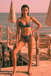 Akdeniz Yelkenli ve Dalga Desenli Premium Üçgen Bikini Set 