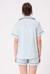 L’ESPADON MARISILK™ Kadın Yazlık Şortlu Uzun Gömlekli Pijama & Lounge Takımı (Bel Bantı Yok)