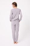 L’ESPADON OCEAN RIPPLE™ Premium Örme Pamuk Uzun Kollu Henley & Uzun Pantolonlu Kadın Pijama Takımı