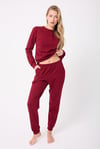 L’ESPADON OCEAN RIPPLE™ Premium Örme Pamuk Uzun Kollu Henley & Uzun Pantolonlu Kadın Pijama Takımı