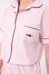 L'ESPADON MARISILK™ Kadın Yazlık Şortlu Crop Gömlekli Pijama & Lounge Takımı 