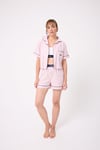 L'ESPADON MARISILK™ Kadın Yazlık Şortlu Crop Gömlekli Pijama & Lounge Takımı 