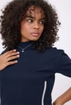 OCEAN TURTLENECK™ Çift Yan Fermuarlı Denizci Çizgili Midi Kollu Sweatshirt