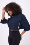 OCEAN TURTLENECK™ Yan Fermuarlı Denizci Çizgili Midi Kollu Sweatshirt