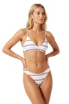 Riviera Beyaz / Kırmızı / Lacivert Çizgili Premium Üçgen Bikini Set