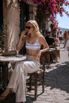 Riviera Beyaz / Kırmızı / Lacivert Çizgili Premium Bandeau Bikini Set