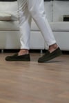 %100 Hakiki Deriden Üretilmiş Haki Renk Loafer Erkek Ayakkabı - Utica Model