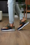 %100 Hakiki Deriden Üretilmiş Lacivert Sneackers - Pergamon Model
