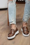 %100 Hakiki Deriden Üretilmiş Taba Renk Casual Erkek Ayakkabı - Online Model