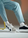 Bloom Model Hakiki Deri El Yapımı Lacivert Süet Sneaker Ayakkabı 