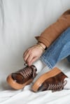 Dantes Model Hakiki Deri El Yapımı Erkek Kahverengi Günlük Sneaker