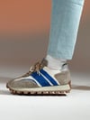 Dustin Model Hakiki Deri El Yapımı Bej Mavi Sneaker Ayakkabı