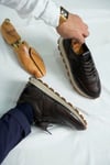 Dustin Model Hakiki Deri El Yapımı Kahverengi Sneaker Ayakkabı