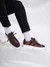 Eddy model Model Hakiki Deri El Yapımı Erkek Kahverengi Sneakers Ayakkabı