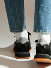 Hopel Model Hakiki Deri El Yapımı Siyah Süet Sneaker Ayakkabı