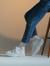 Jesse Model Hakiki Deri El Yapımı Beyaz Antik Deri Sneaker Ayakkabı