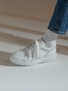 Jesse Model Hakiki Deri El Yapımı Beyaz Antik Deri Sneaker Ayakkabı