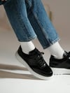 Jesse Model Hakiki Deri El Yapımı Siyah Açma Deri Sneaker Ayakkabı