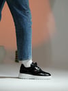 Jesse Model Hakiki Deri El Yapımı Siyah Açma Deri Sneaker Ayakkabı