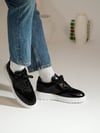 Jesse Model Hakiki Deri El Yapımı Siyah Açma Deri Sneaker Ayakkabı