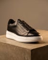 Johan Model Hakiki Deri El Yapımı Siyah Deri Sneaker Ayakkab