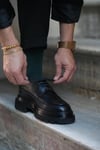Keep For Model Hakiki Deri El Yapımı Siyah Antik Deri Casual Ayakkabı