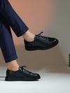 Laura Model Hakiki Deri El Yapımı Lacivert Sneaker Ayakkabı 